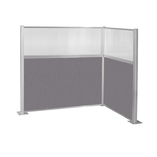 Pre-Configured Hush Panel Cubicle (L Shape) 6' x 4' w/ Window Slate Fabric